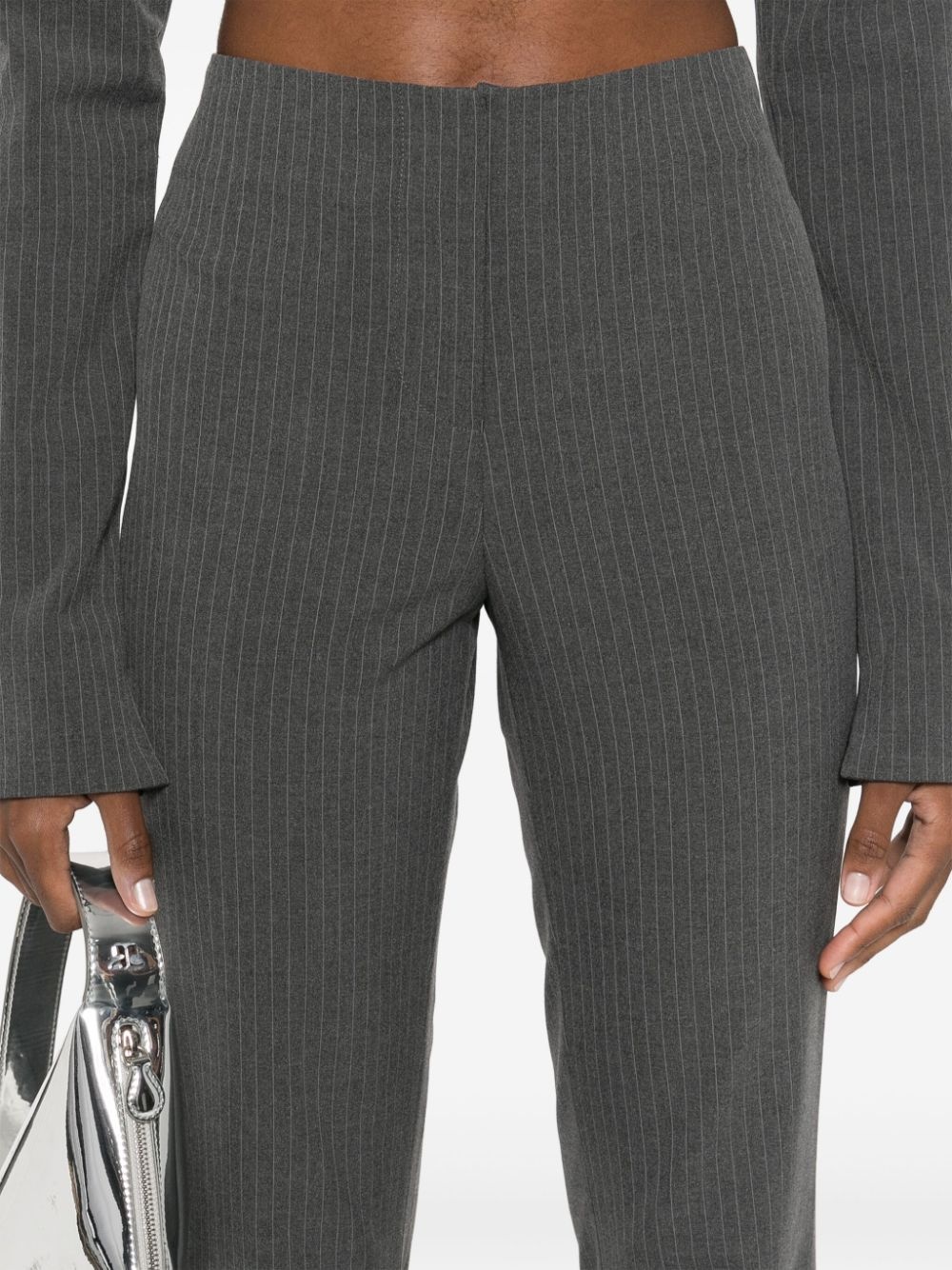 pinstriped flared trousers - 5