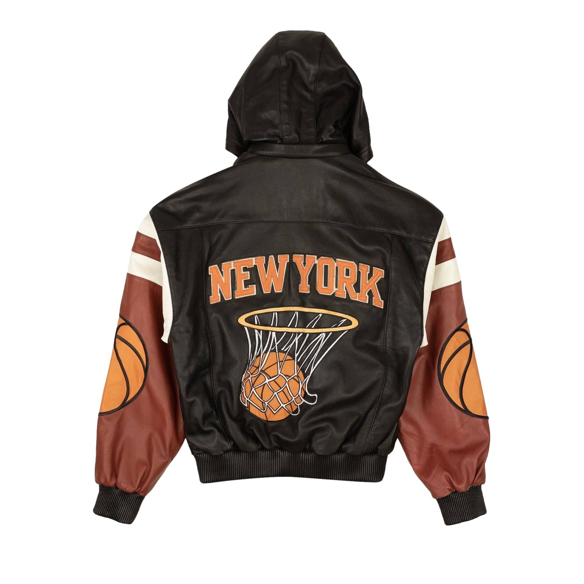 Just Don New York Basketball Leather Jacket 'Black' - 2