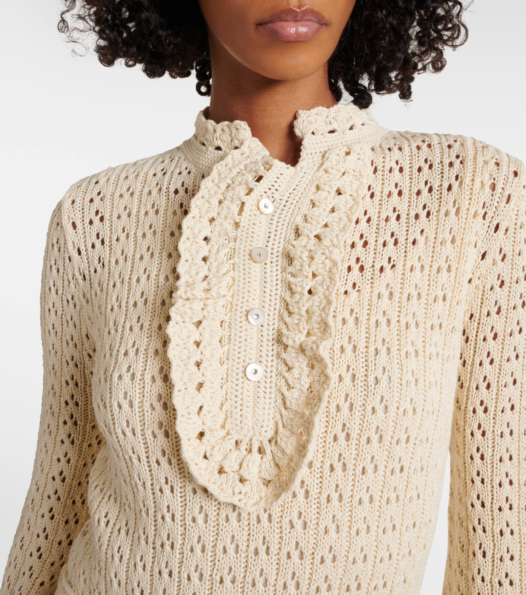 Open-knit cotton minidress - 4