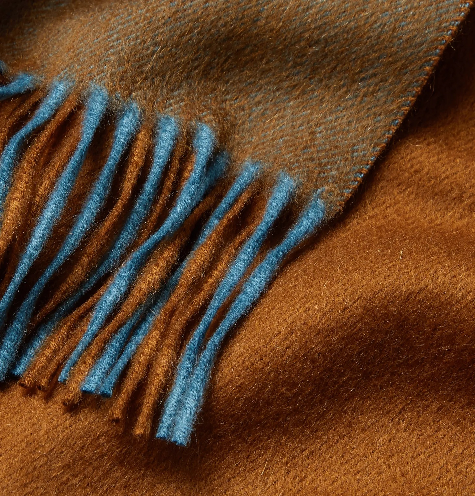 Fringed Colour-Block Cashmere Scarf - 3