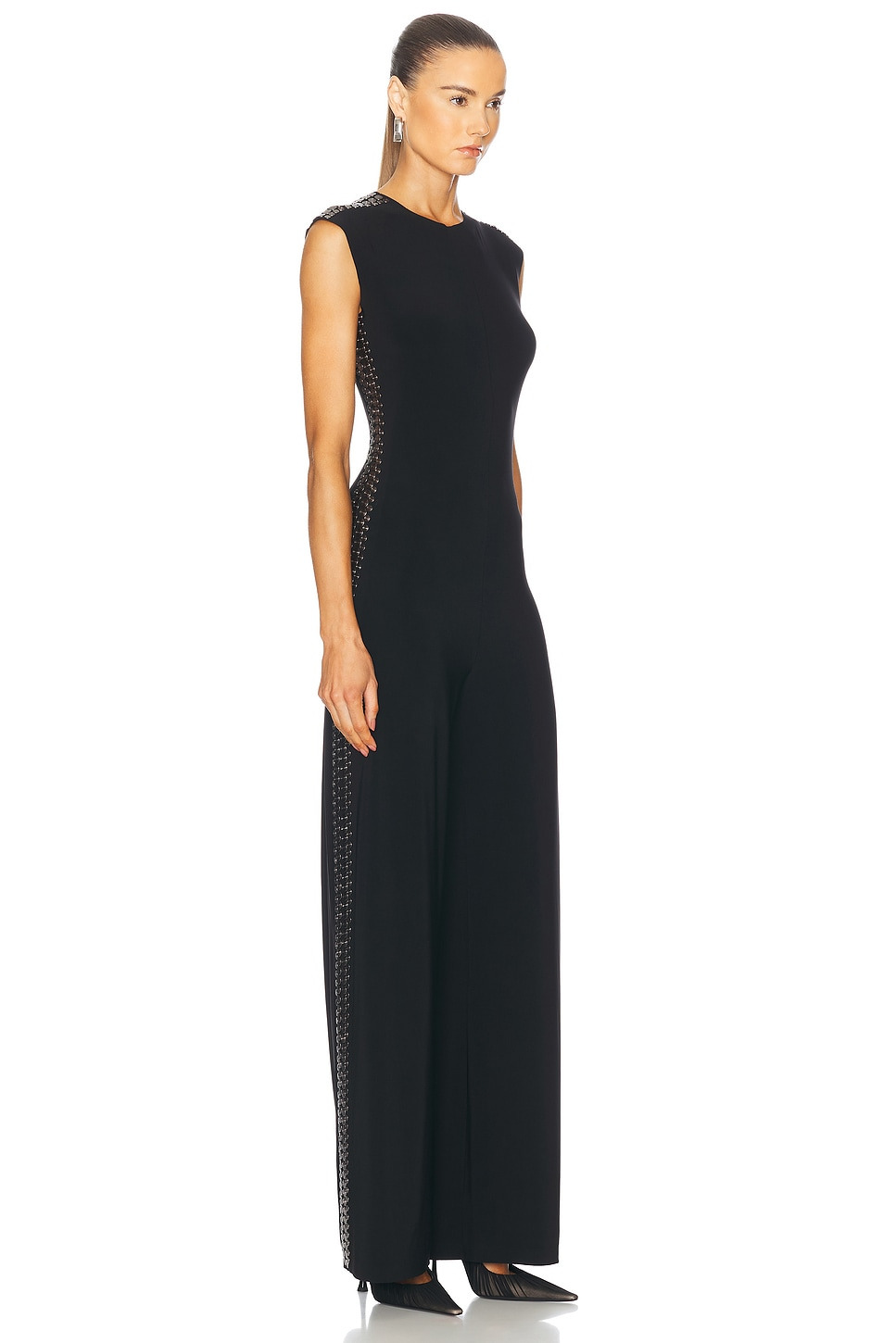 Gunmetal Stud Sleeveless Jumpsuit - 3