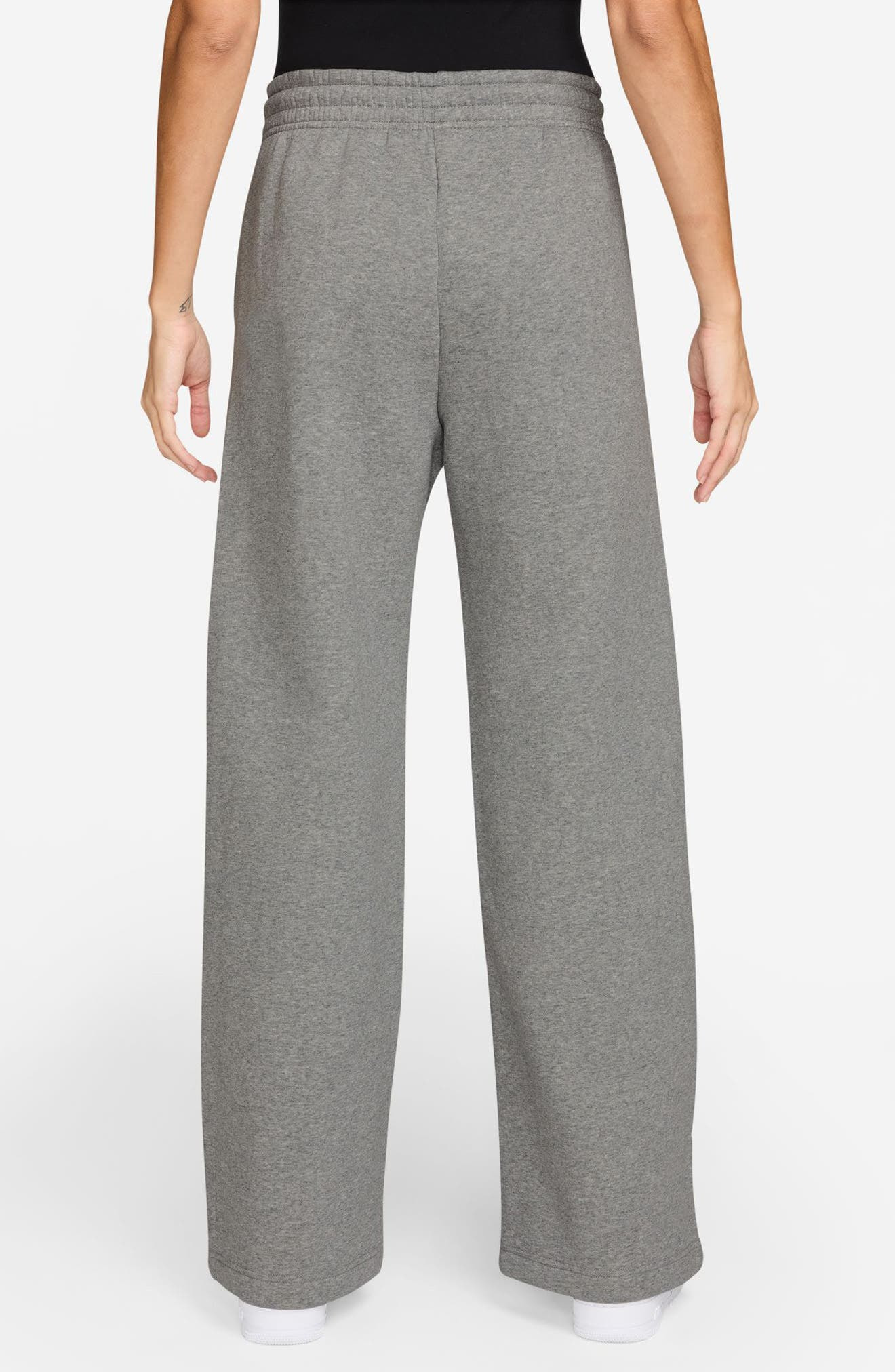Nike Sportswear Phoenix High Waist Wide Leg Sweatpants in Dark Grey Heather/sail at Nordstrom - 2