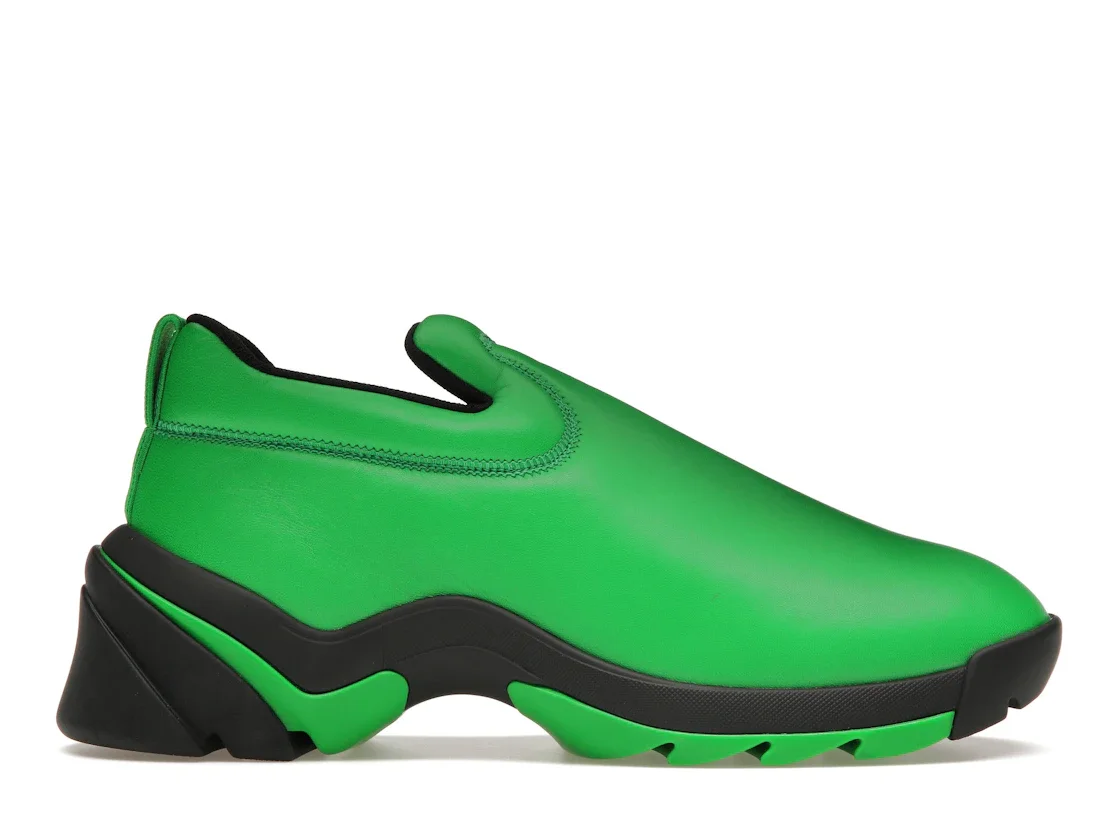 Bottega Veneta Lagoon Low Top Leather Sneaker Black Green - 1