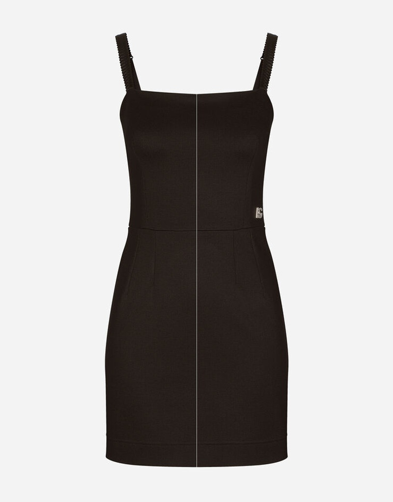 Short Milano rib dress with DG logo 1