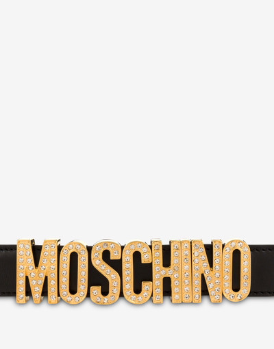 Moschino CRYSTAL LETTERING CALFSKIN BELT outlook