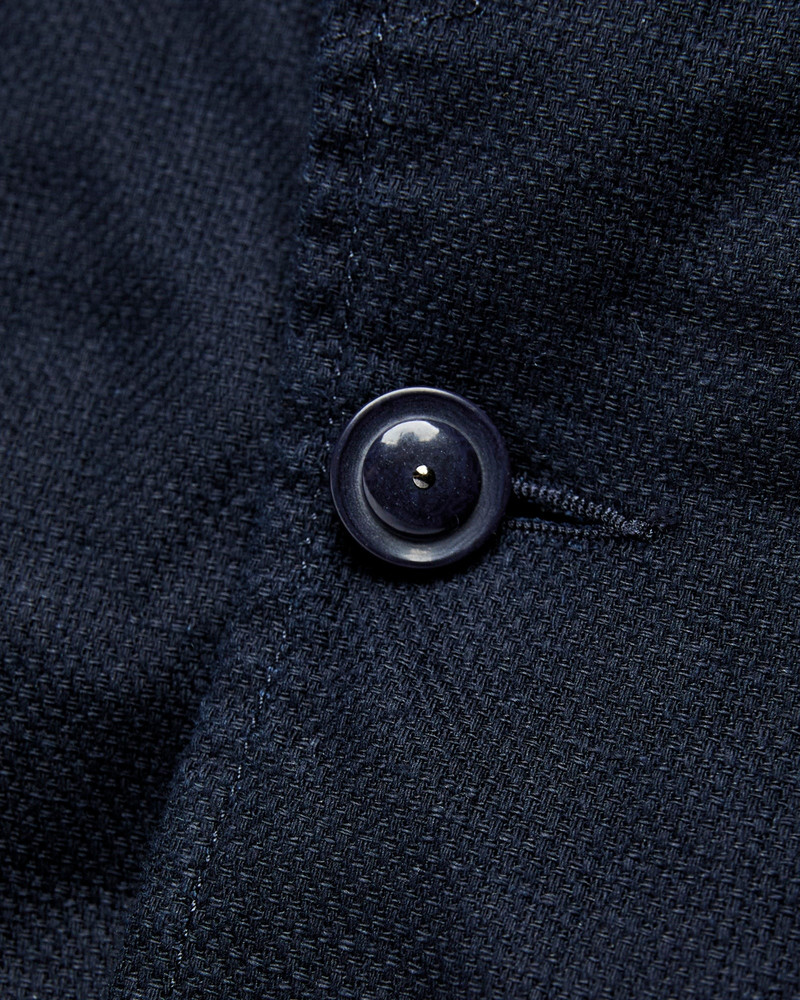 Bedford Jacket in Dark Navy Cotton Linen Java Cloth 5