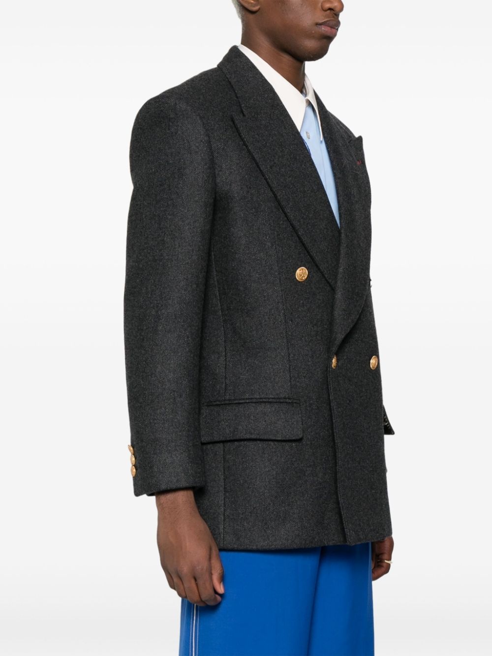 wool-cashmere double-breasted jacket - 3