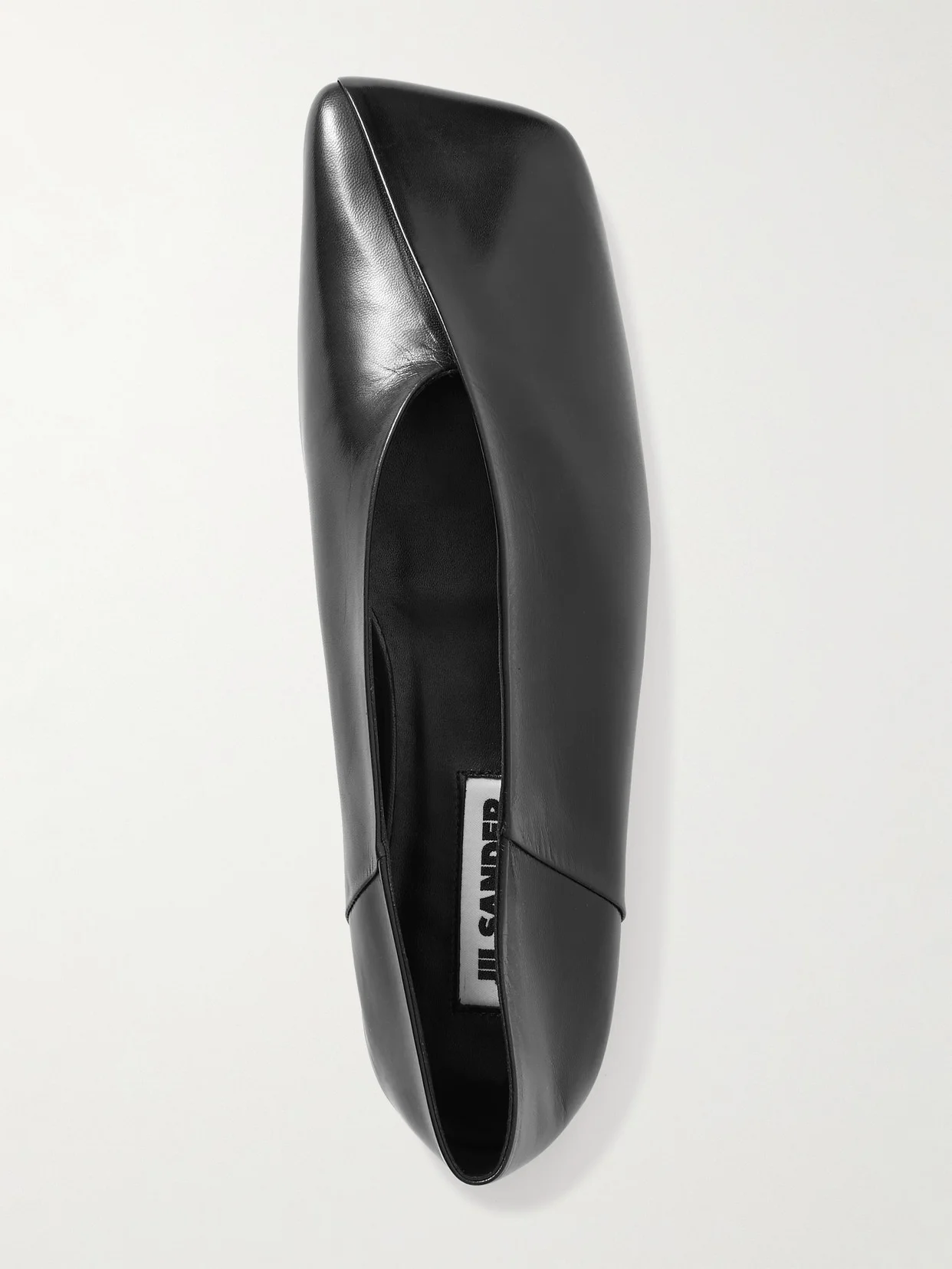 Asymmetric Leather Ballet Flats - 1