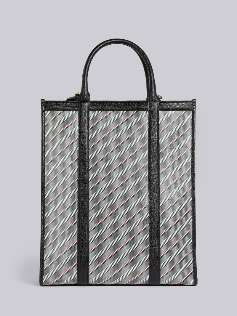 Medium Grey Monogram Coated Canvas Shoulder Strap Vertical Squared Tote 4