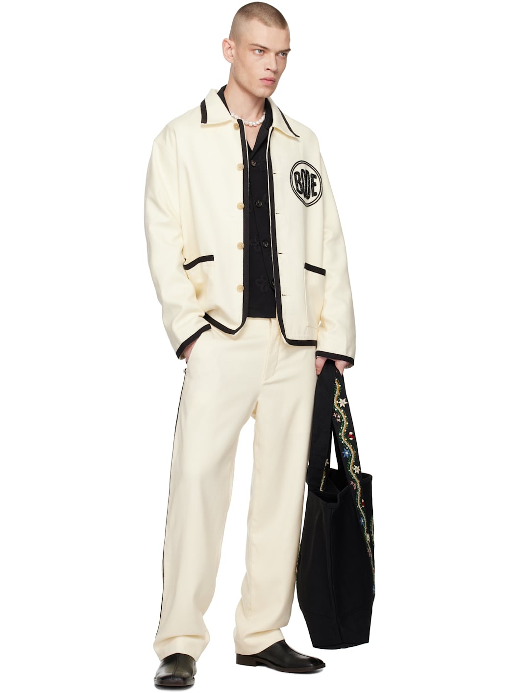 Off-White Beaded Player Trousers - 4