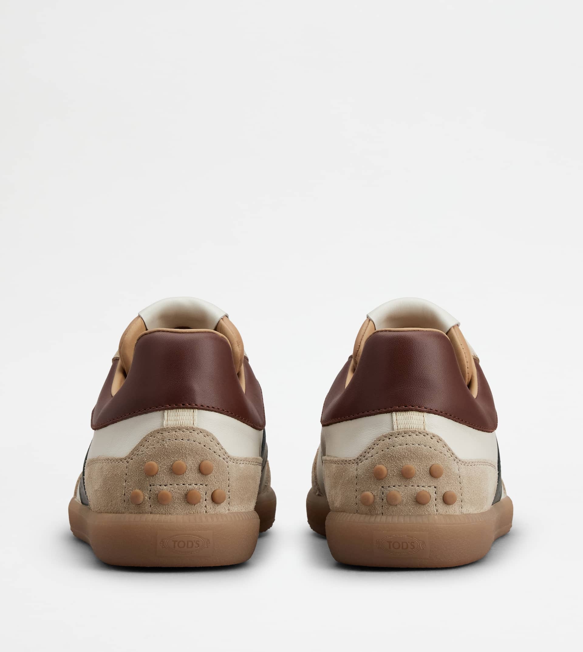 TOD'S TABS SNEAKERS IN SUEDE - OFF WHITE, BROWN, GREEN - 3