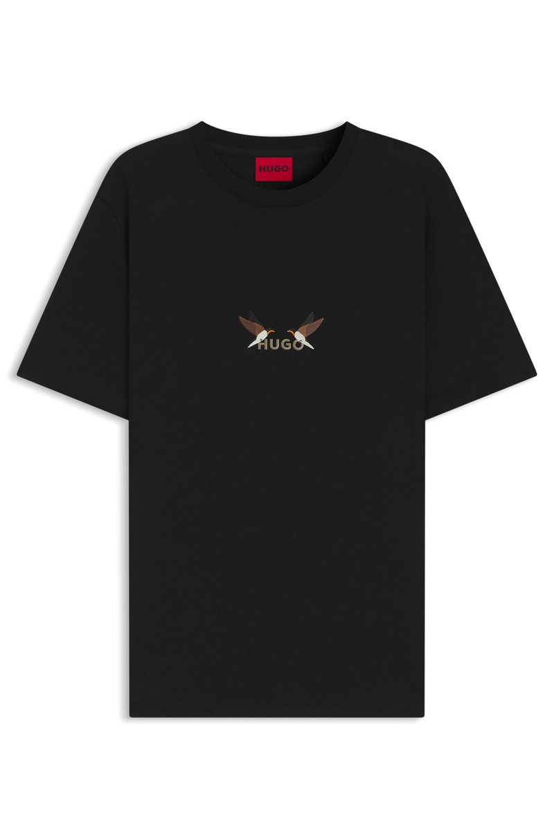 COTTON JERSEY T-SHIRT WITH CURVED EMBROIDERED LOGO 1