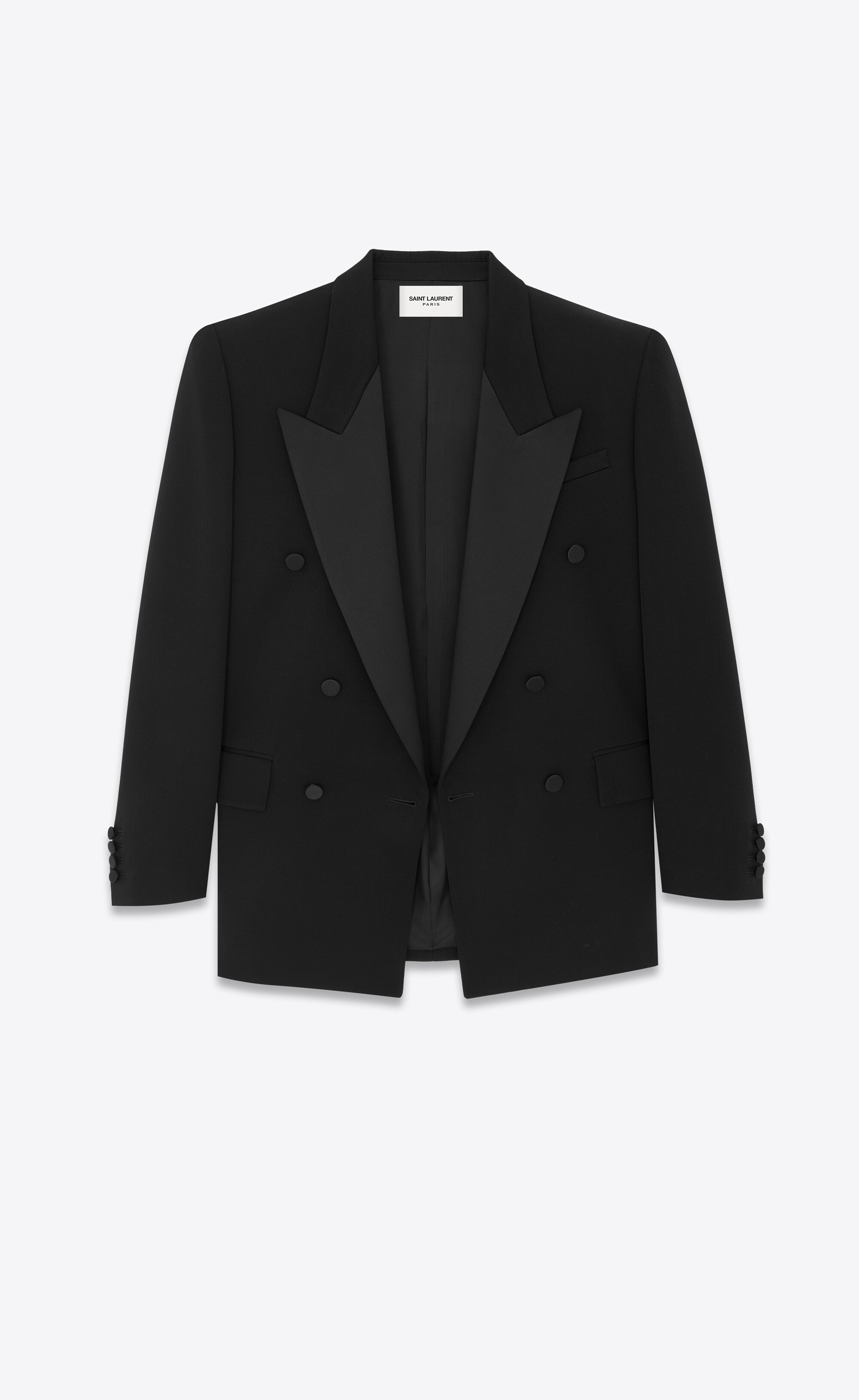 oversized tuxedo jacket in grain de poudre - 1