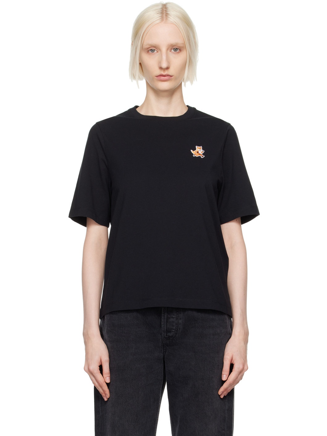 Black Speedy Fox Patch Comfort T-shirt - 1