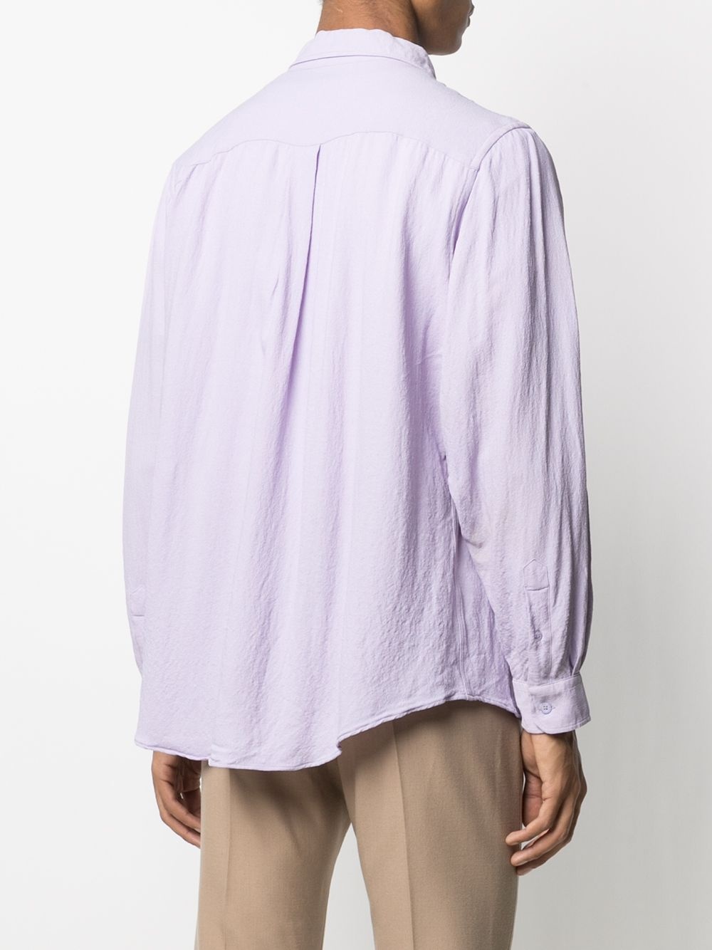 wrinkled-effect long-sleeved shirt - 4