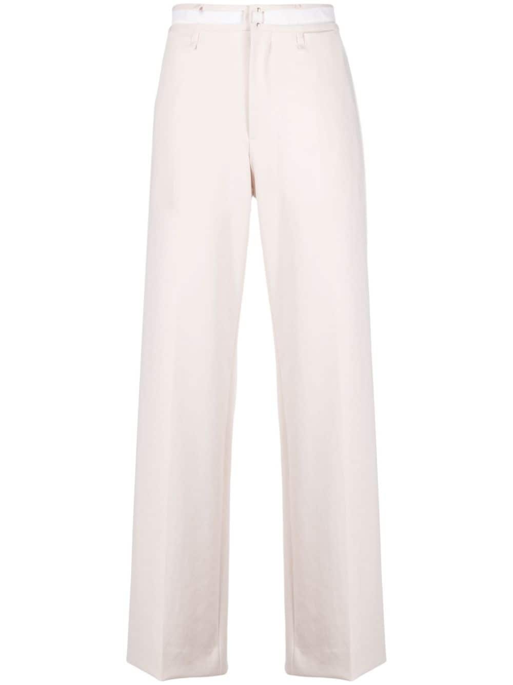 straight-leg cotton trousers - 1