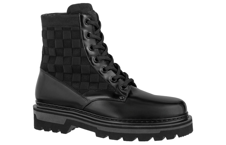 LOUIS VUITTON Flat Ranger Ankle Boots 'Black with Plaid' 1A9ACR - 2