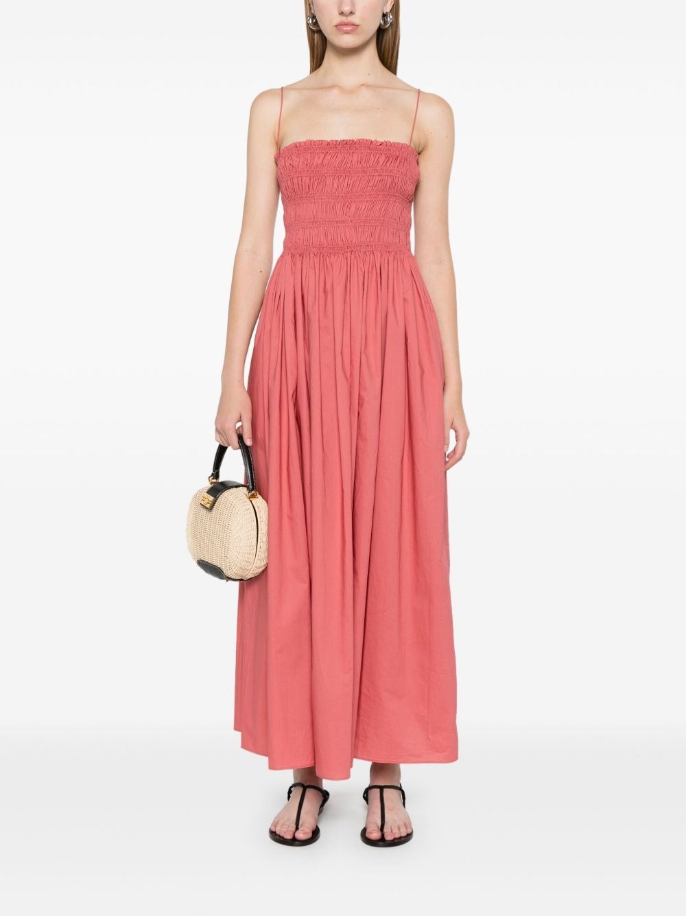 shirred-panel maxi dress - 2
