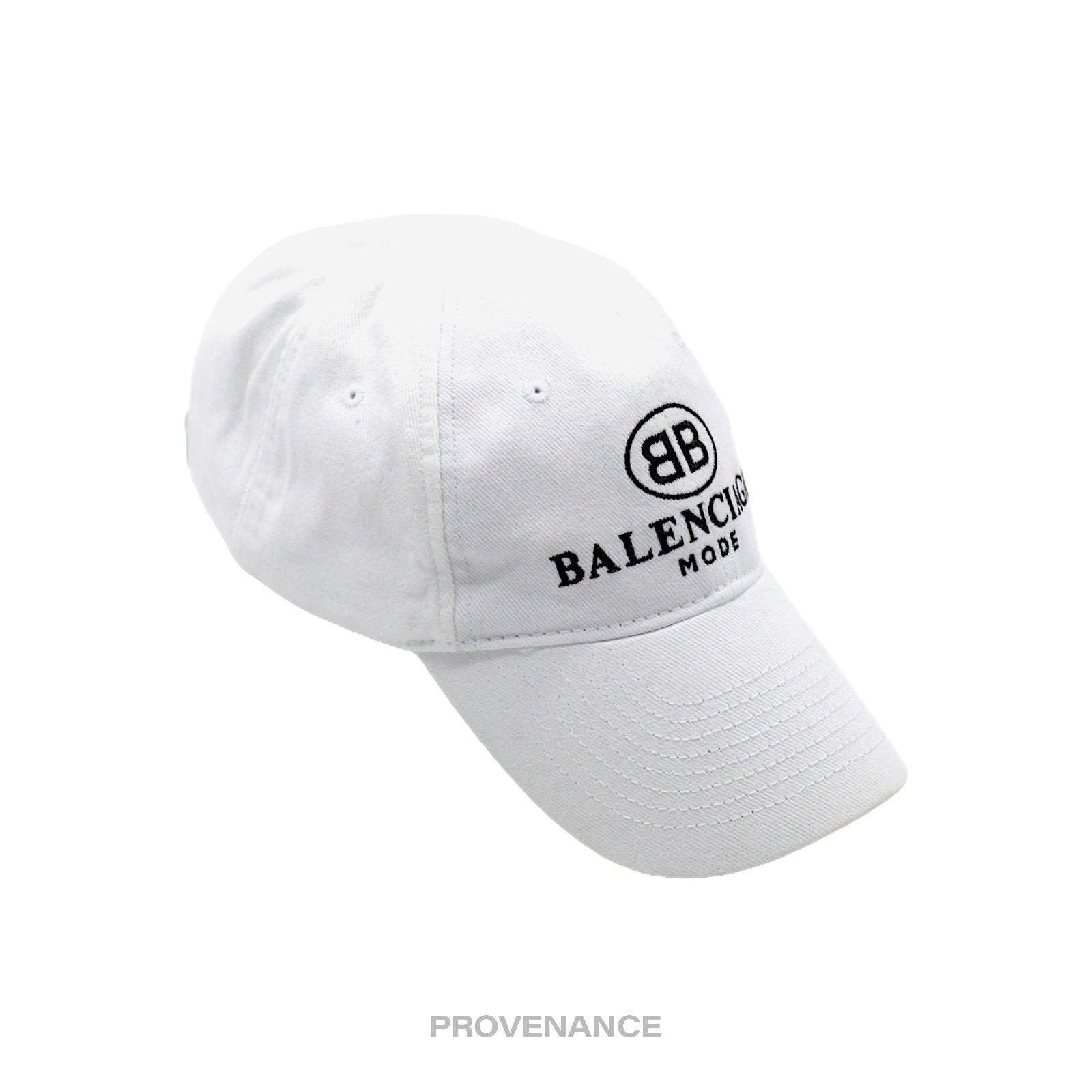 Balenciaga BB Logo Mode Embroidered Cap Hat - White - 3