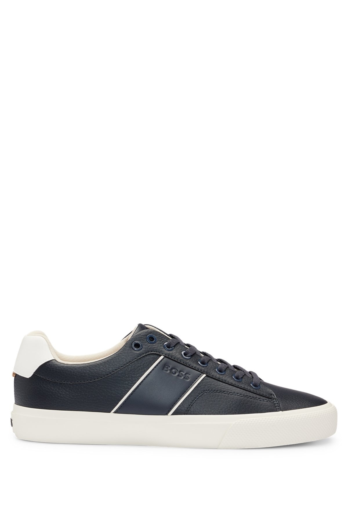 FAUX-LEATHER TRAINERS WITH PLAIN AND GRAINED TEXTURES - 1