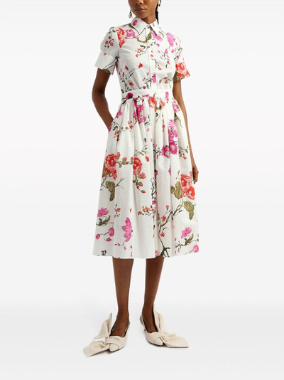 Erdem floral-print cotton seersucker skirt outlook