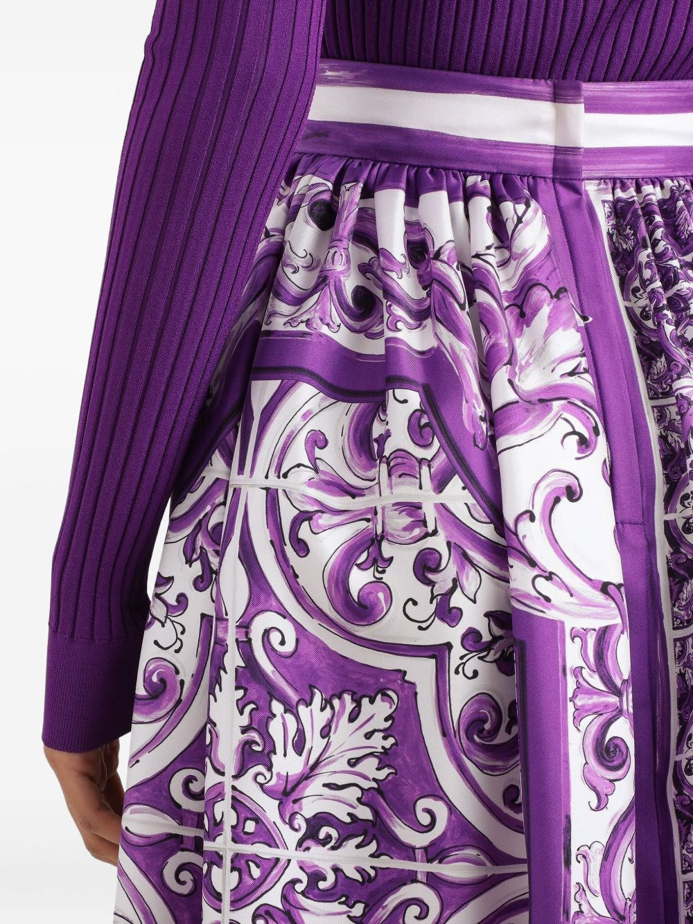 Silk skirt with maiolica print - 5