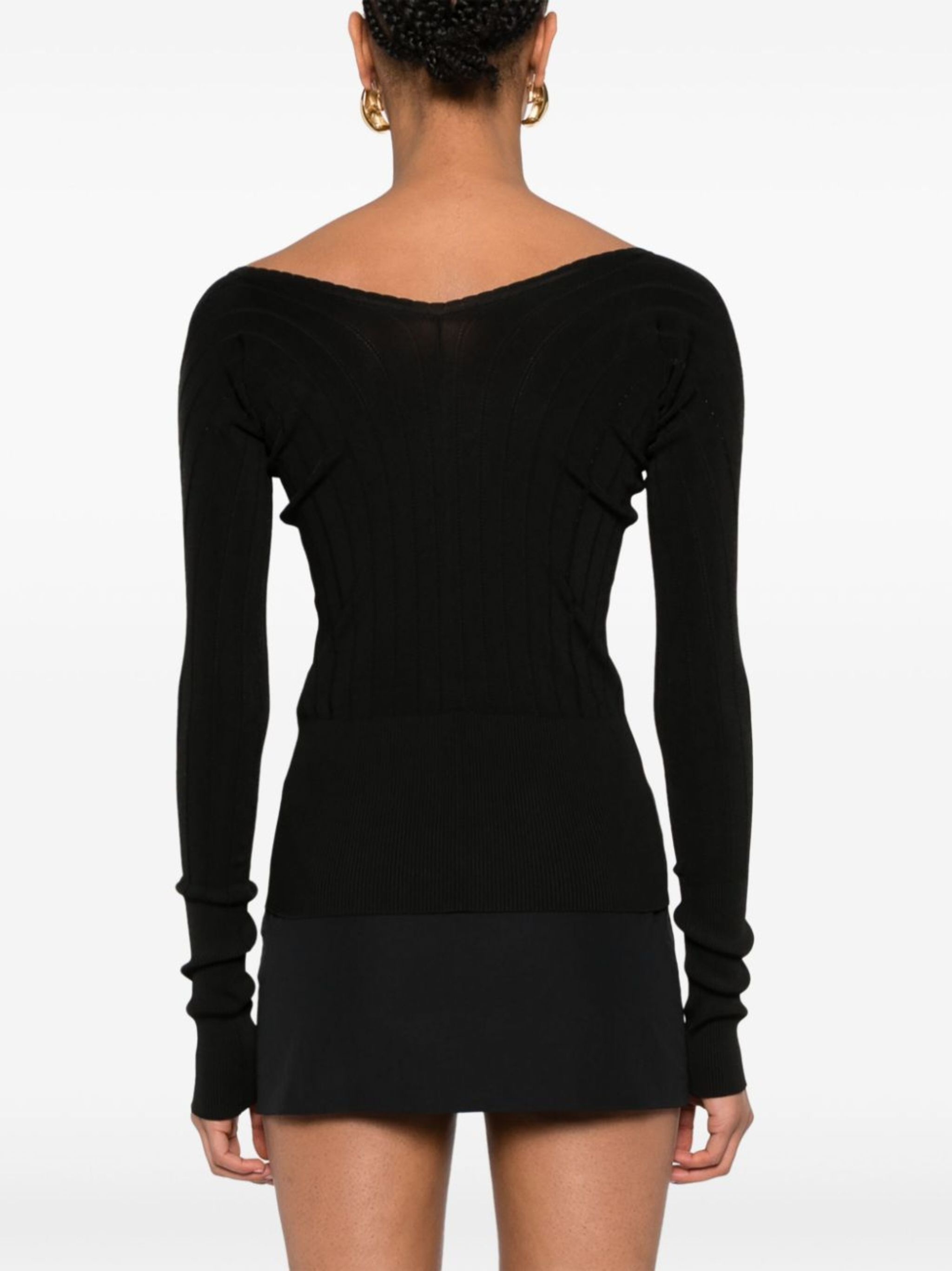 V-neck ribbed jumper - 4