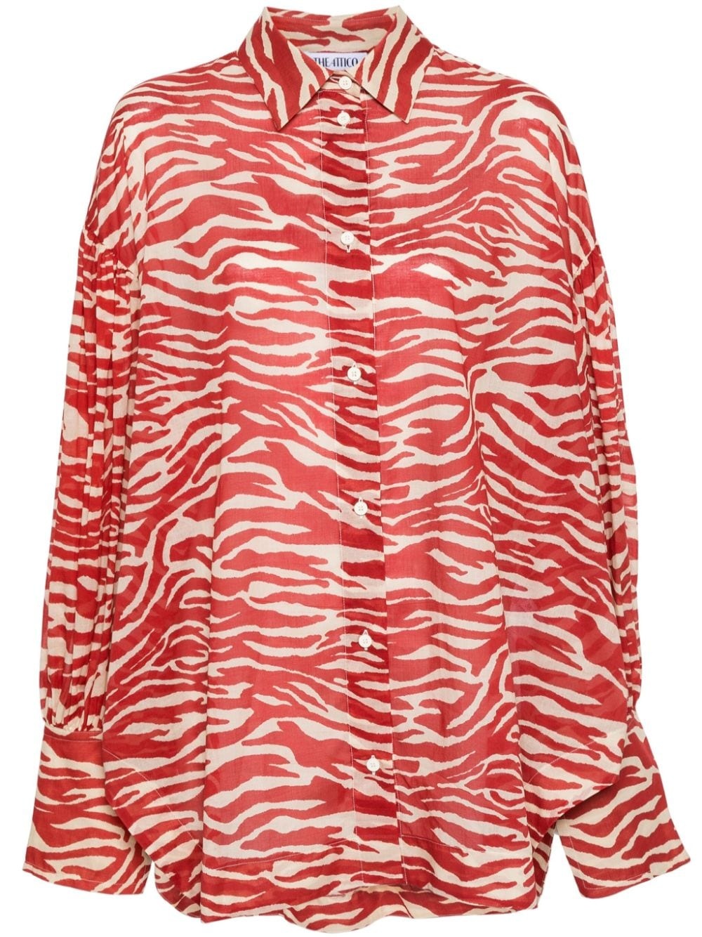 zebra-print cotton shirt - 1