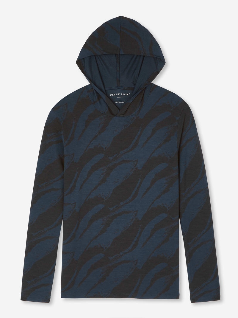 Men's Pullover Hoodie London 8 Micro Modal Navy - 1