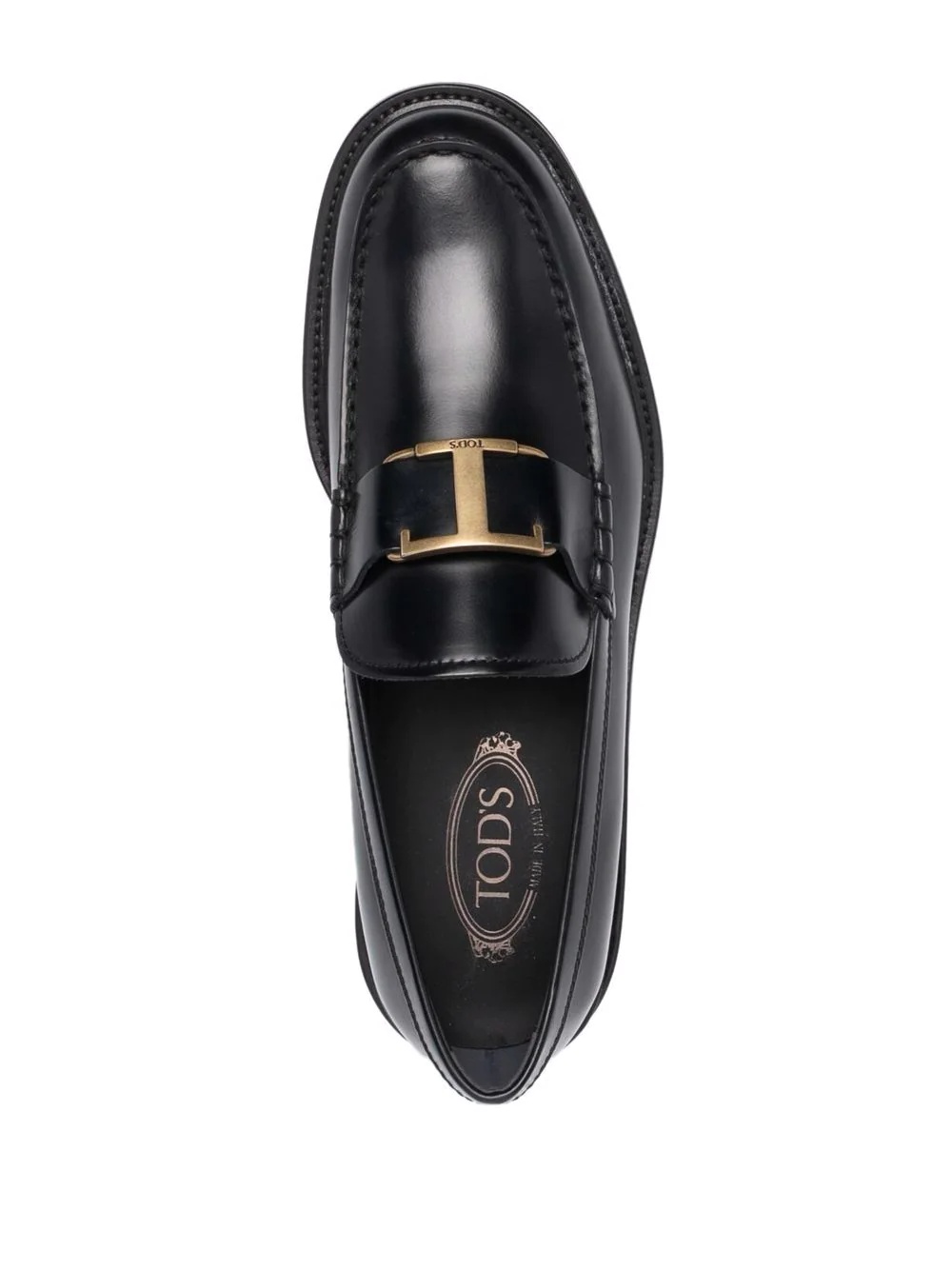 semi-shine leather loafers - 4