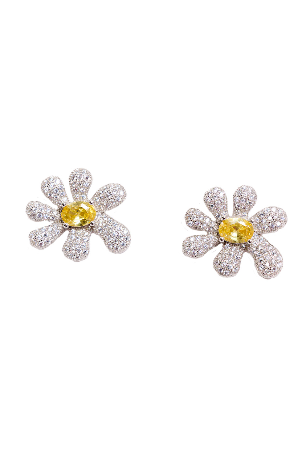 CRYSTAL PAVE SQUASHED BLOSSOM EARRING - 4