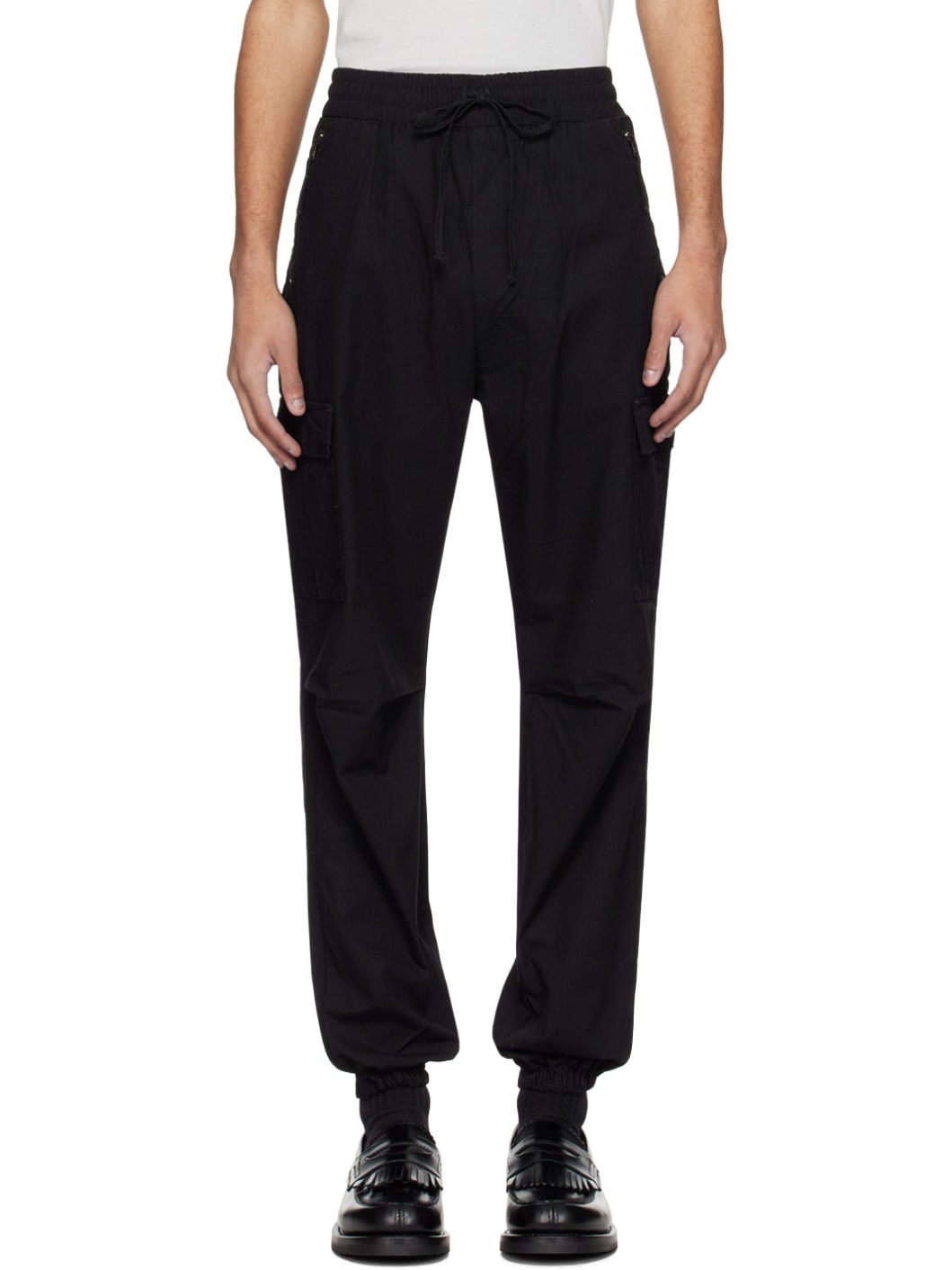 Black Jogger Cargo Pants - 1