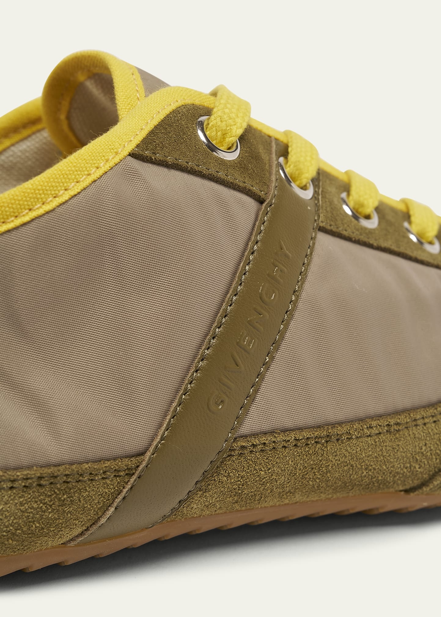 Men's Slim Nylon and Suede Low-Top Sneakers - 6