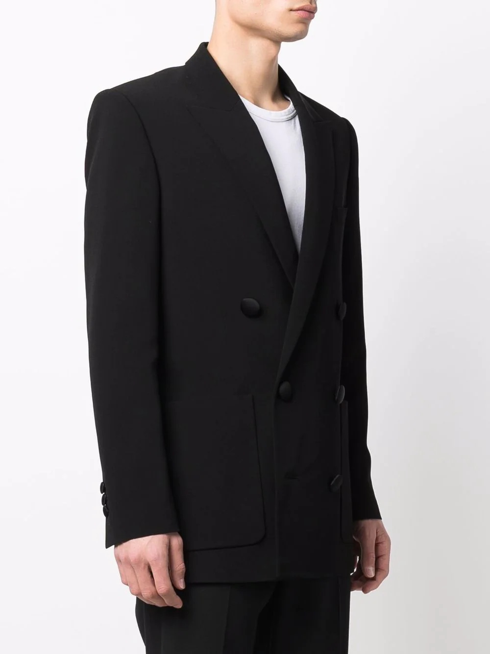 peak-lapels double-breasted blazer - 3