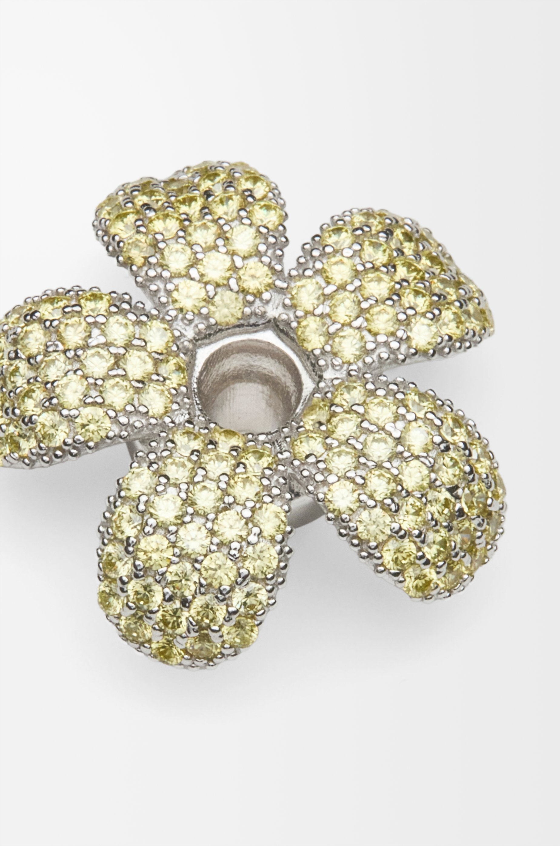 Flower Hat pendant in sterling silver and crystals - 3