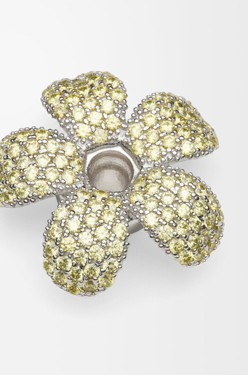 Flower Hat pendant in sterling silver and crystals 3