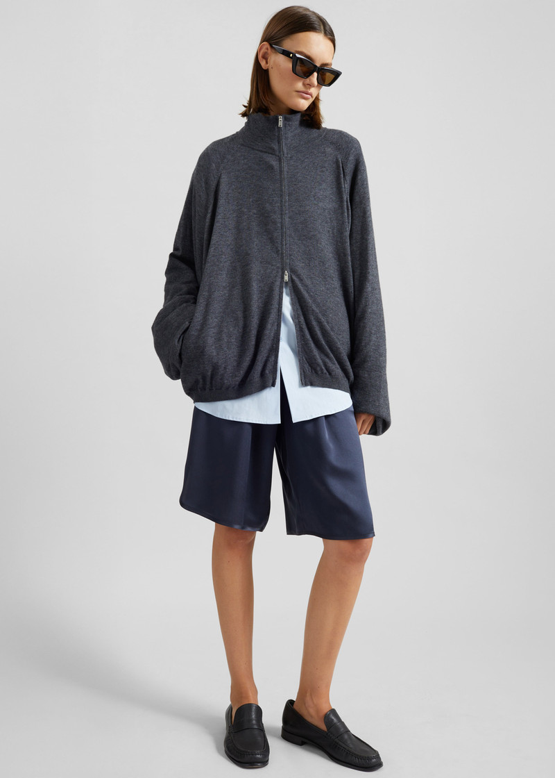 Nelis Silk Bermuda Shorts - Navy 6