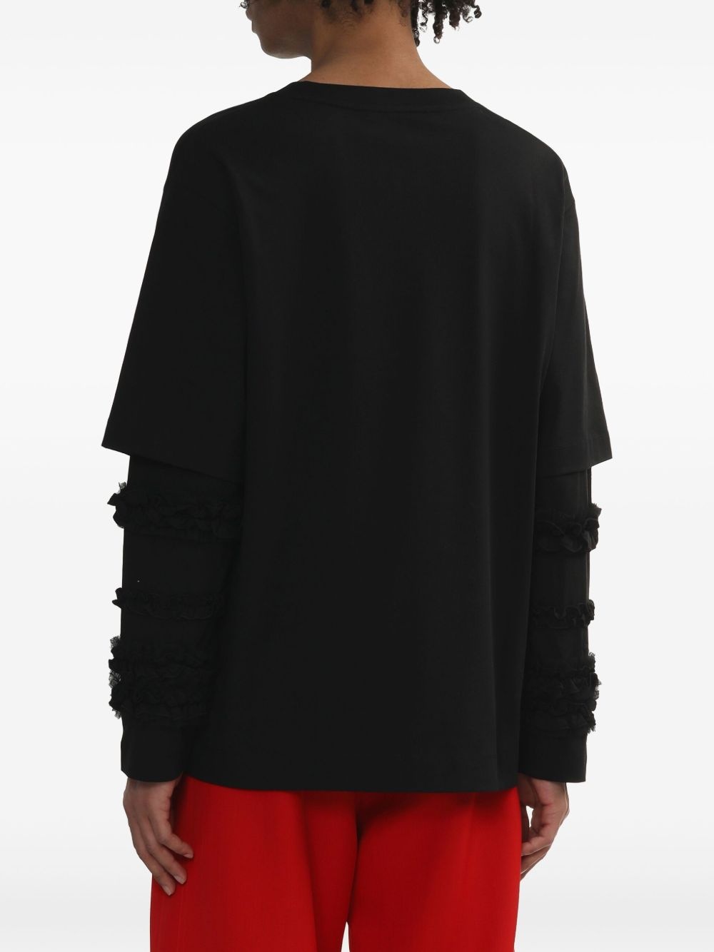 ruffle-detailing T-shirt - 4