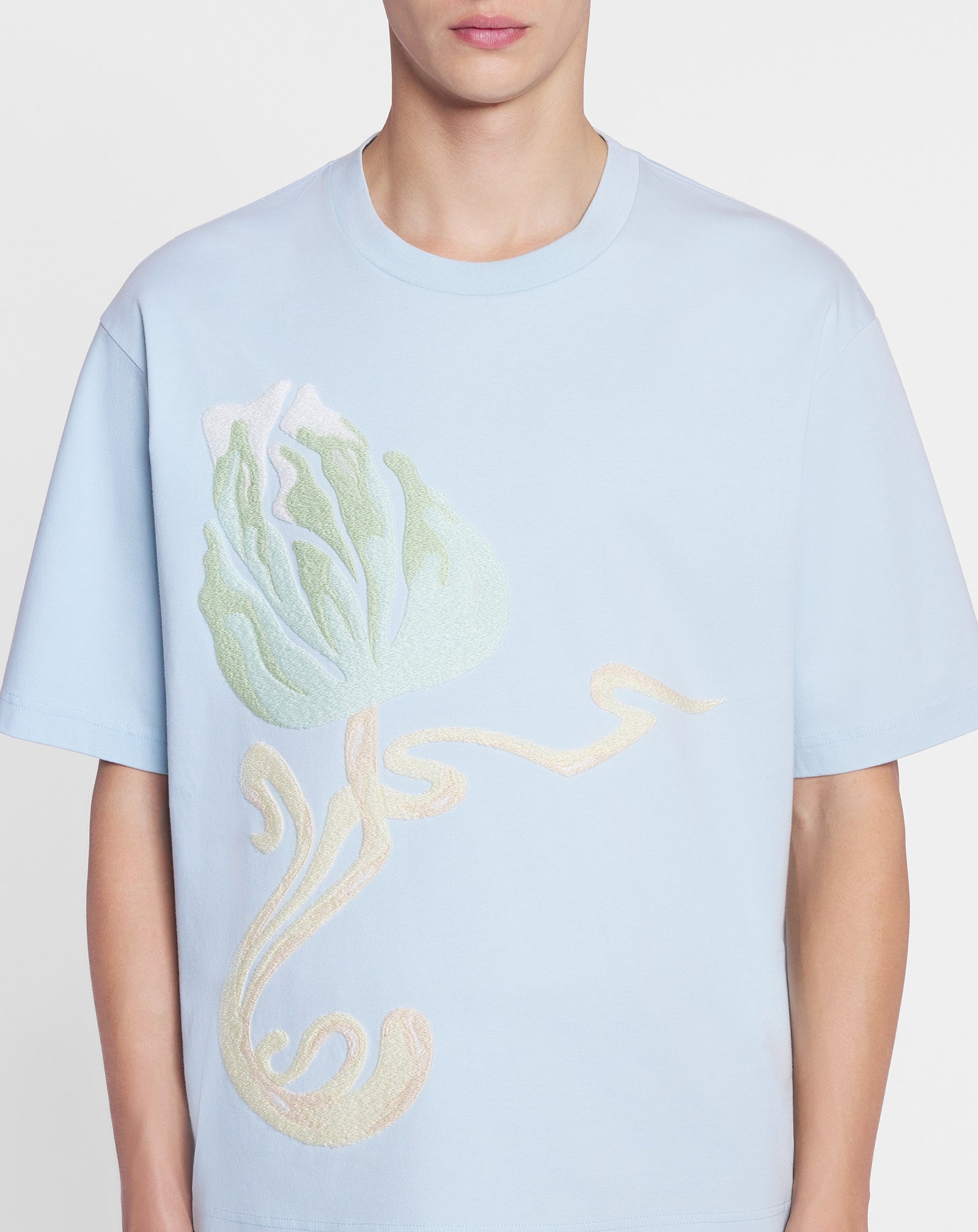 FLORAL EMBROIDERY LOOSE-FIT T-SHIRT - 5