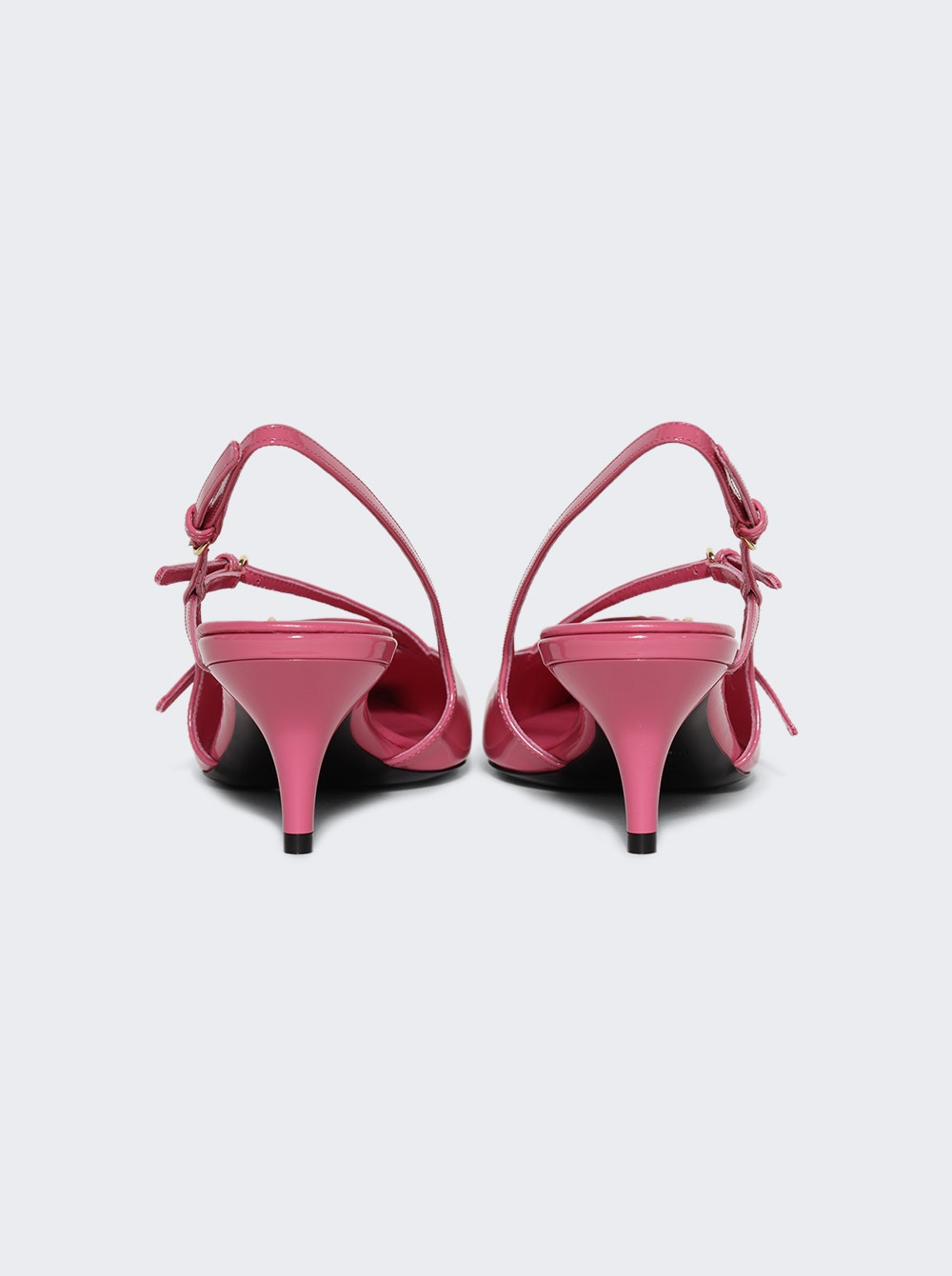 Brushed Leather Slingback With Buckle Begonia - 4