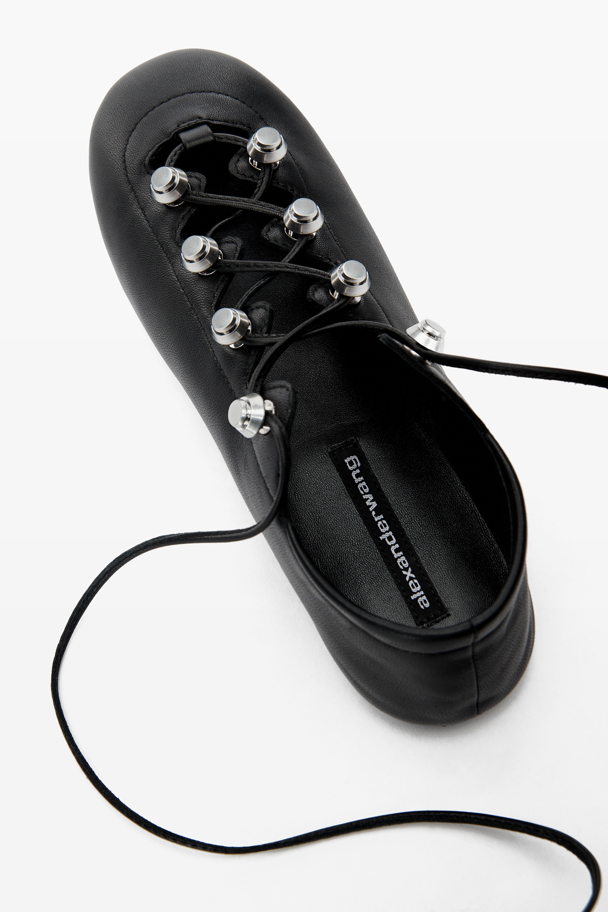 Vyolette Lace-Up Flat in Leather - 4