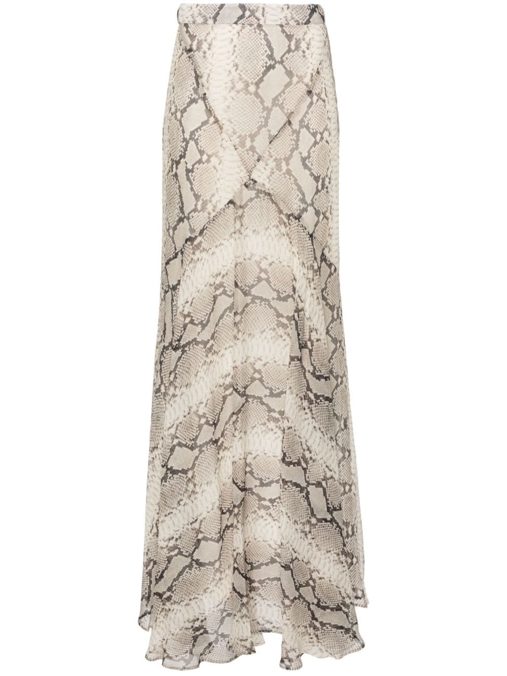 snakeskin-print mermaid maxi skirt - 1