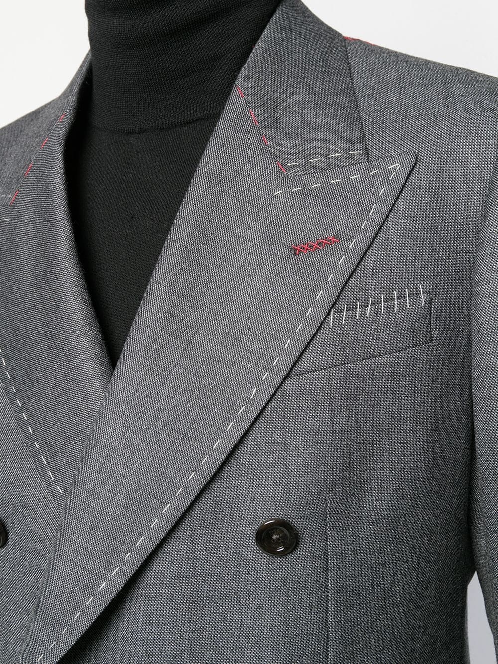 stitching detailed tailored blazer  - 5