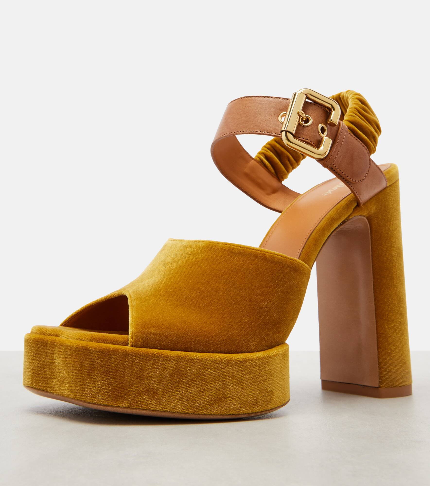 Aria 95 velvet platform sandals - 5