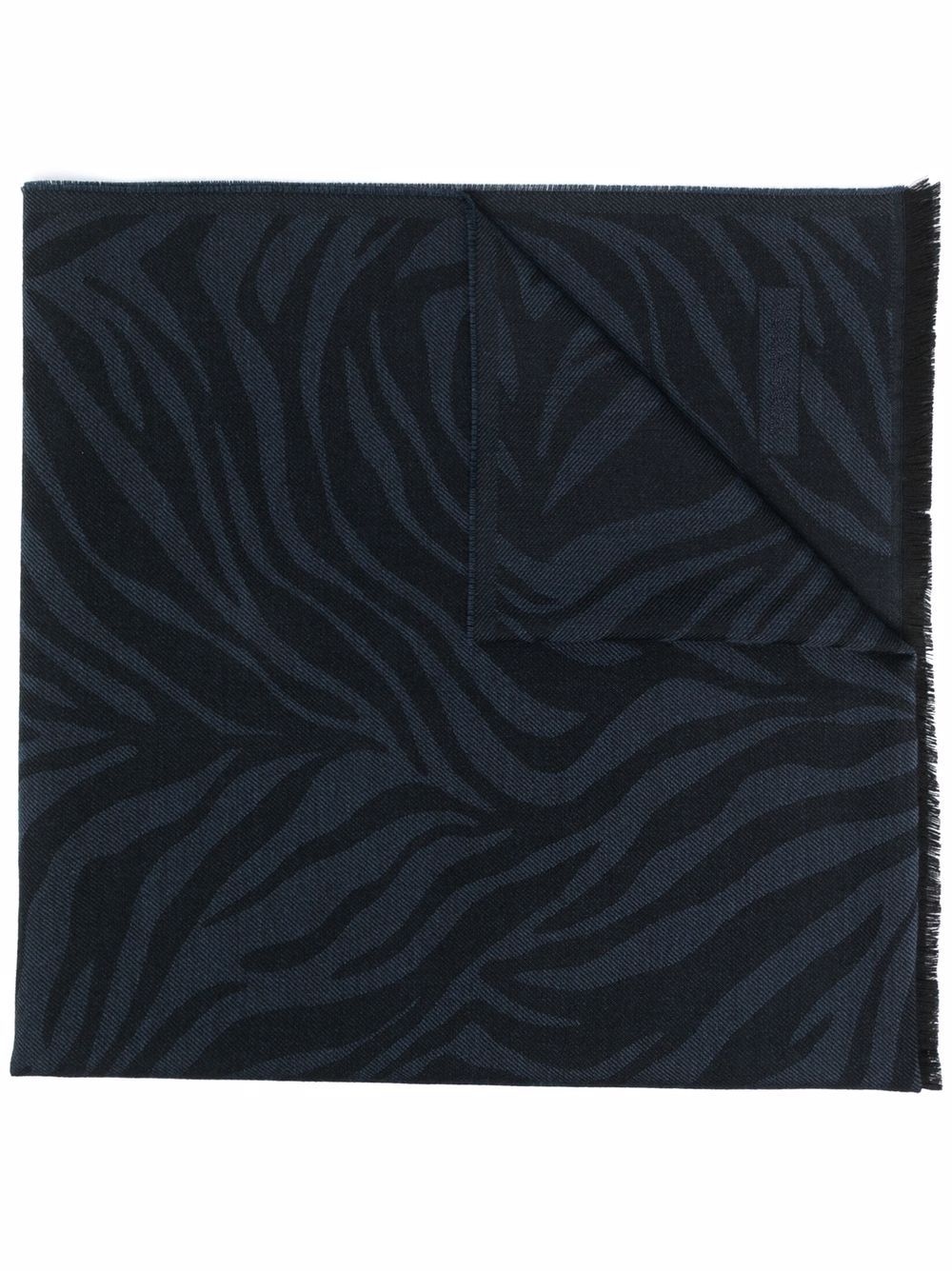 zebra-print wool scarf - 1