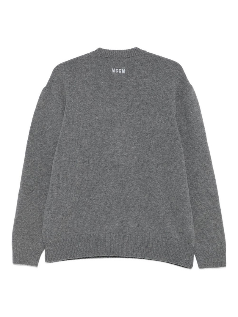 MSGM mushroom-intarsia wool-blend sweater outlook
