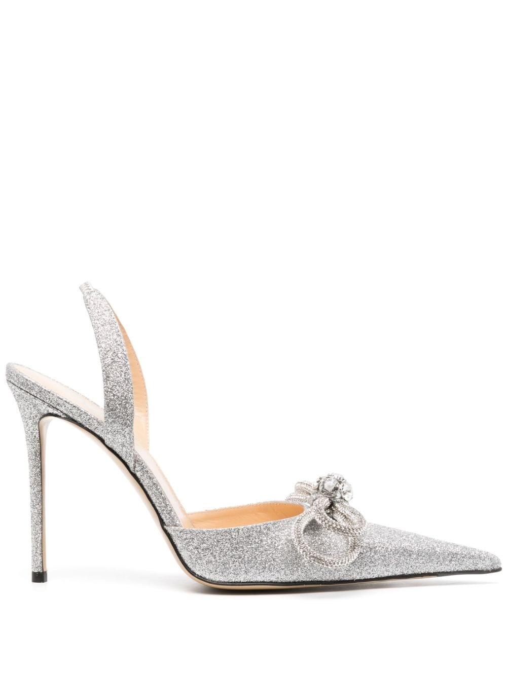 Double Bow glitter 95mm pumps - 1