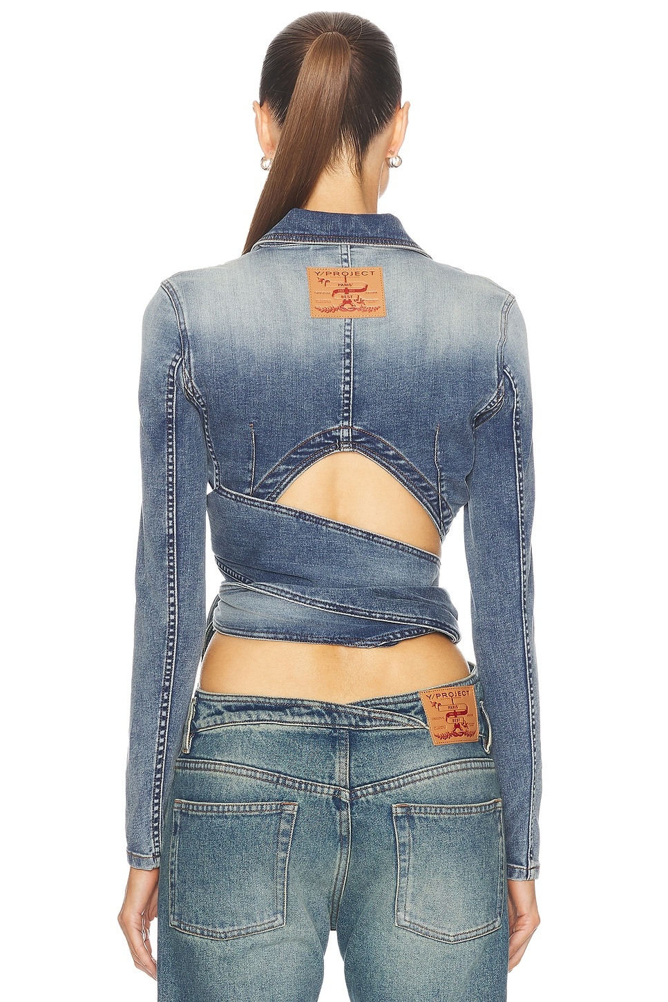 Wrap Fitted Denim Jacket - 4