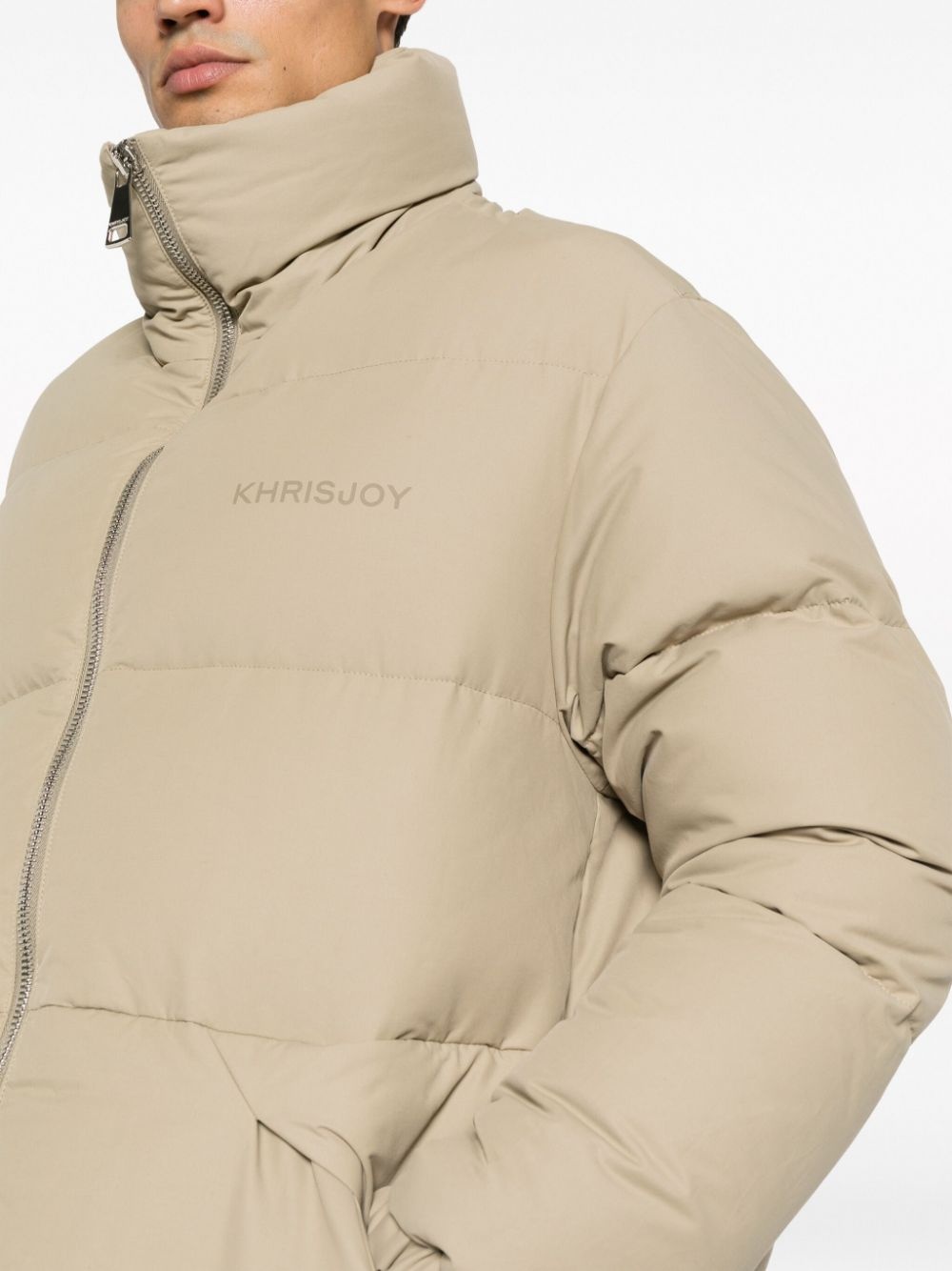 logo-print padded jacket - 8