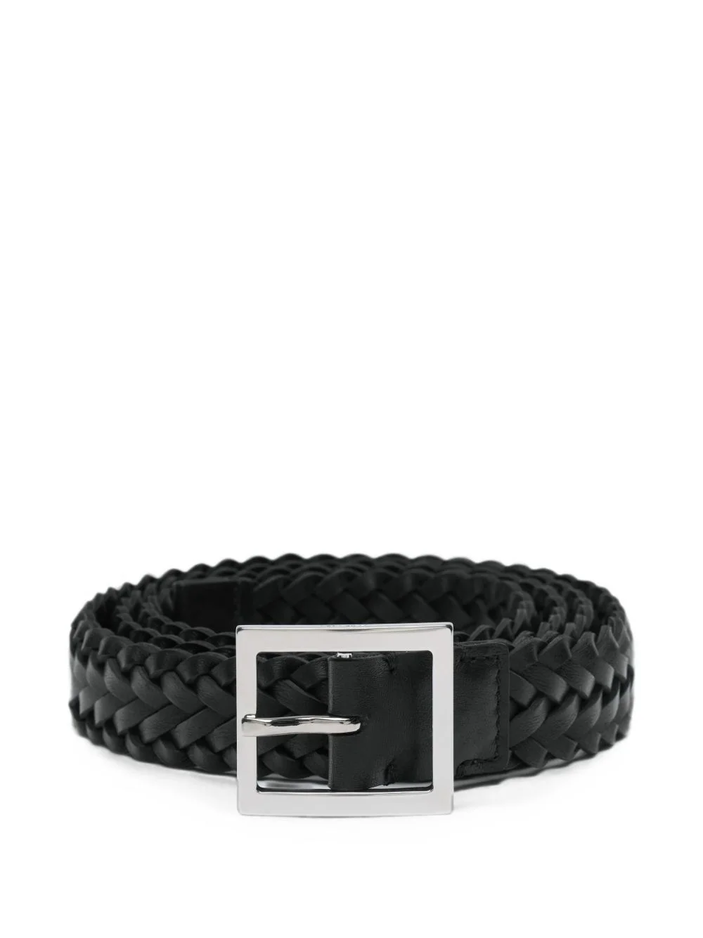 braided leather belt - 1
